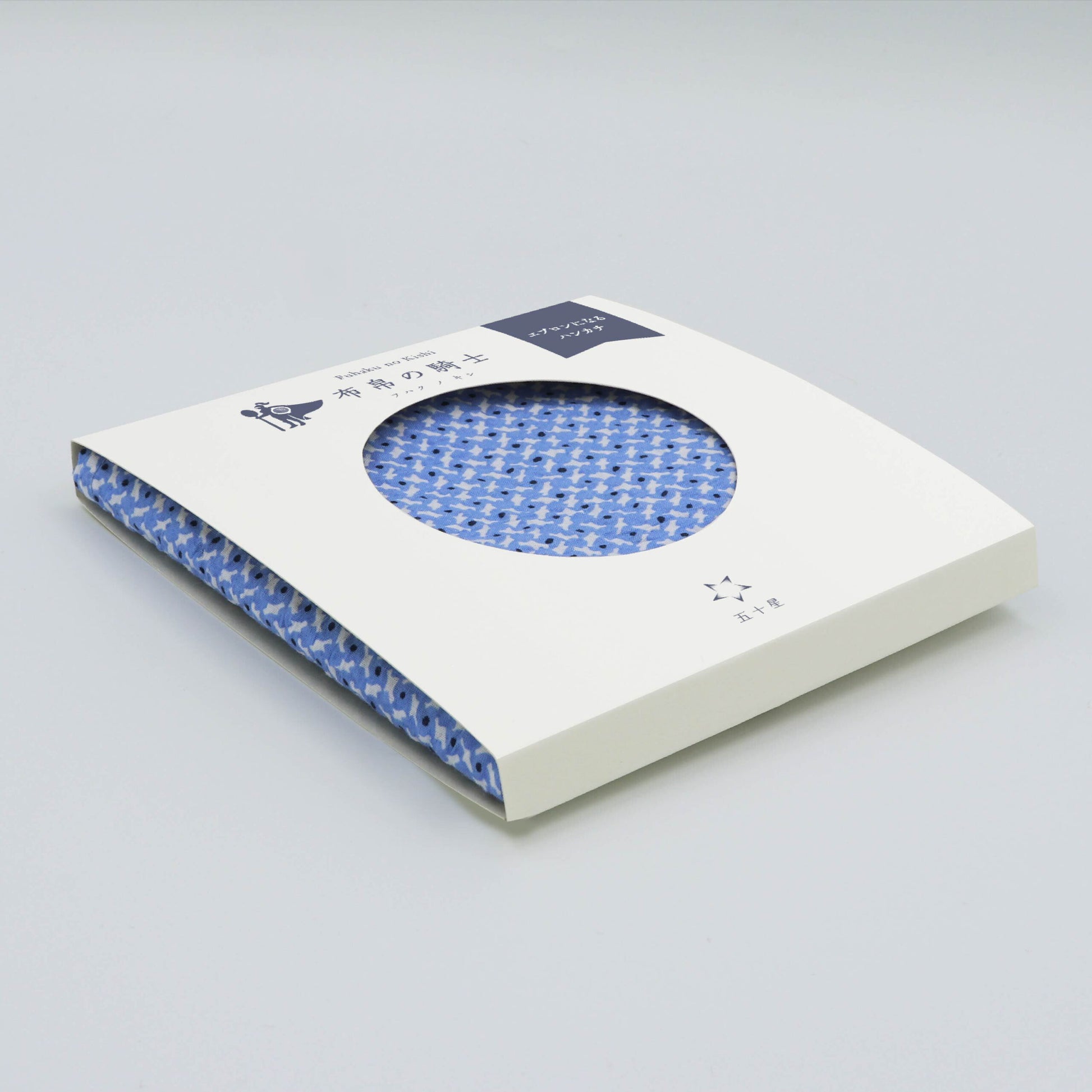 ミラクルウェーブ 小紋柄スカイブルーハンカチ 50cm角