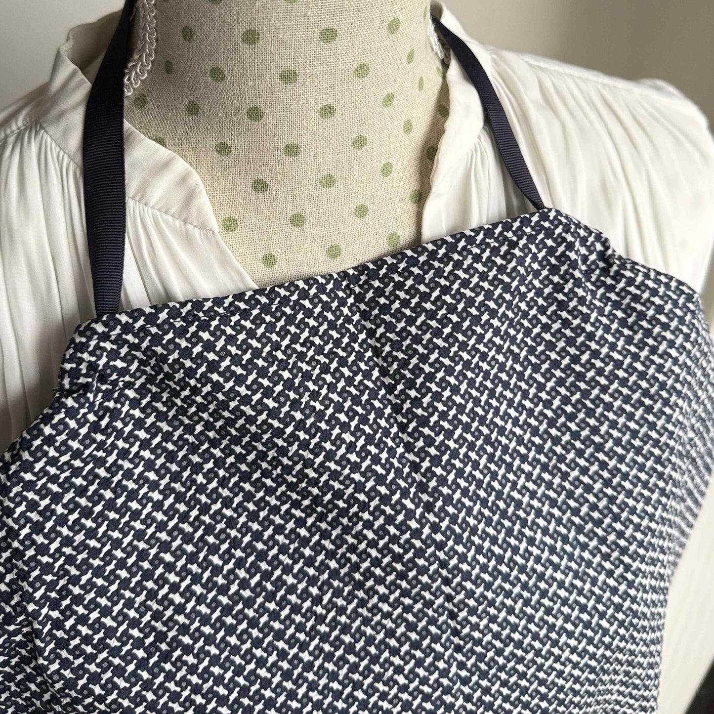 ミラクルウェーブ 小紋柄ネイビー